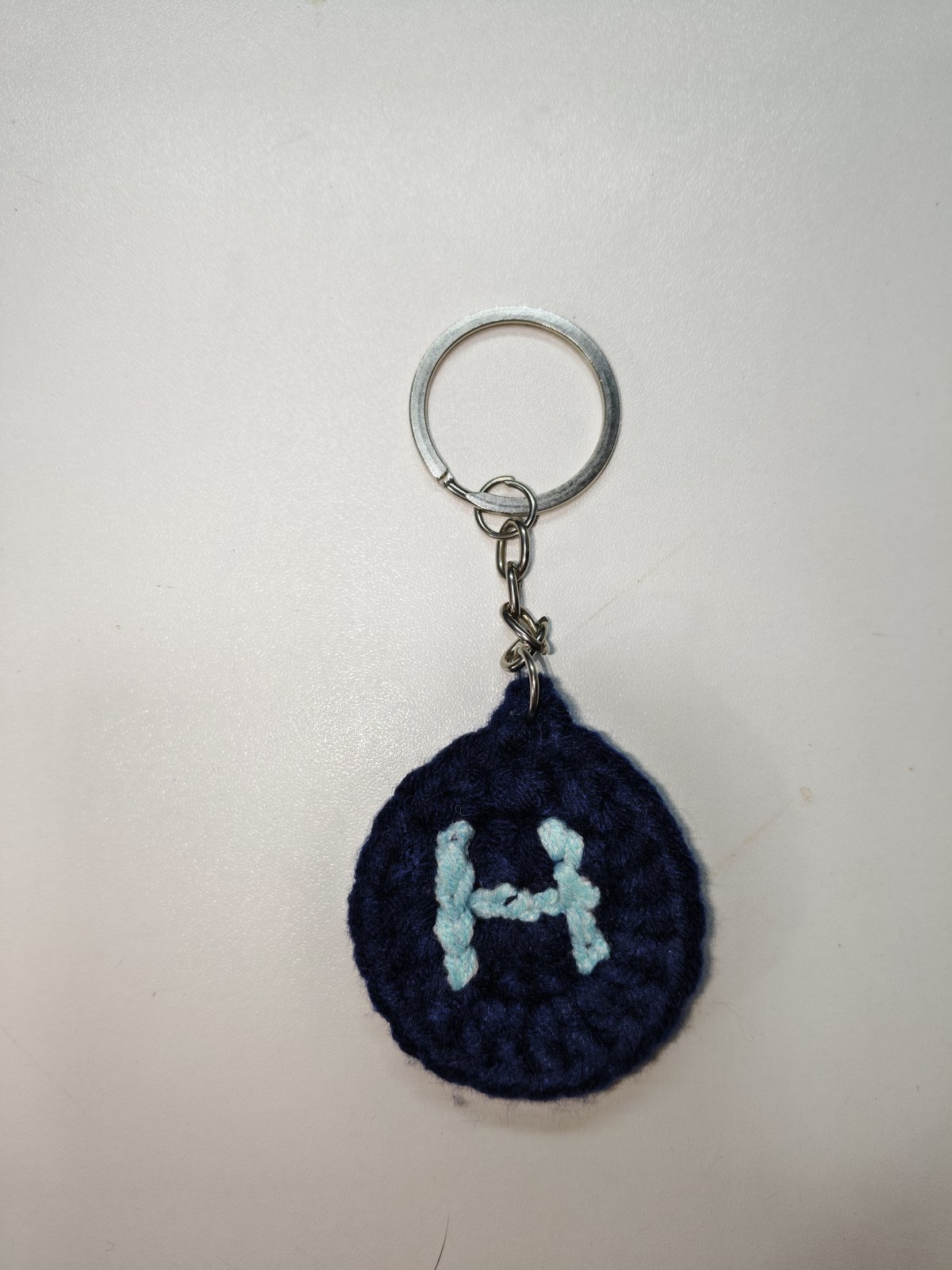 Navy Initial Keychain